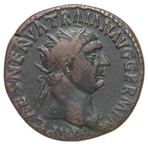 obverse: ROMANE IMPERIALI - Traiano (98-117) - Dupondio   (AE g. 10,8). qBB