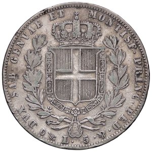 reverse: SAVOIA - Carlo Alberto (1831-1849) - 5 Lire 1840 G Pag. 247; Mont. 123  AG. meglio di MB