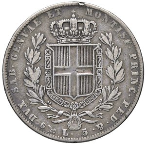 reverse: SAVOIA - Carlo Alberto (1831-1849) - 5 Lire 1840 G Pag. 247; Mont. 123  AG  Colpetto. meglio di MB