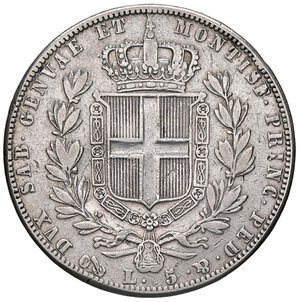 reverse: SAVOIA - Carlo Alberto (1831-1849) - 5 Lire 1843 G Pag. 253; Mont. 129  AG. MB