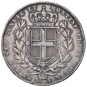 reverse: SAVOIA - Carlo Alberto (1831-1849) - 5 Lire 1849 G Pag. 265; Mont. 141  AG  Colpetti. qBB