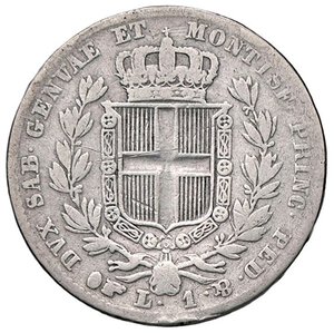 reverse: SAVOIA - Carlo Alberto (1831-1849) - Lira 1831 T Pag. 291; Mont. 165 RR AG. qMB