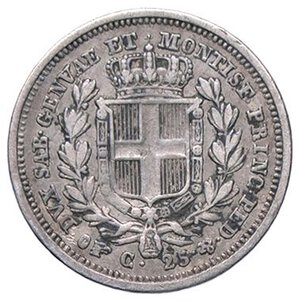 reverse: SAVOIA - Carlo Alberto (1831-1849) - 25 Centesimi 1833 T Pag. 332; Mont. 206 R AG. BB