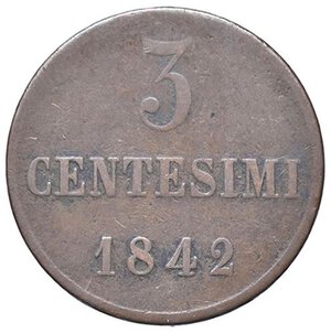 reverse: SAVOIA - Carlo Alberto (1831-1849) - 3 Centesimi 1842 T Pag. 335; Mont. 210 R CU. qBB