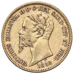 obverse: SAVOIA - Vittorio Emanuele II (1849-1861) - 20 Lire 1852 T Pag. 342; Mont. 6  (AU g. 6,44). bel BB