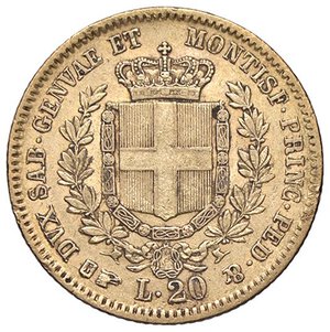 reverse: SAVOIA - Vittorio Emanuele II (1849-1861) - 20 Lire 1852 T Pag. 342; Mont. 6  (AU g. 6,44). bel BB