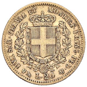 reverse: SAVOIA - Vittorio Emanuele II (1849-1861) - 20 Lire 1859 G Pag. 354; Mont. 23  (AU g. 6,43). qBB