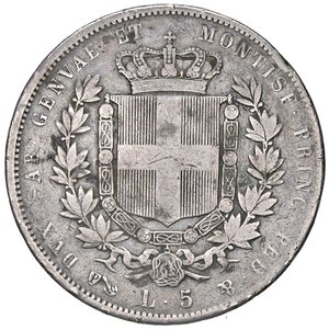 reverse: SAVOIA - Vittorio Emanuele II (1849-1861) - 5 Lire 1850 G Pag. 370; Mont. 41 R AG  Colpetti. MB