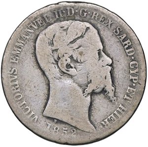 obverse: SAVOIA - Vittorio Emanuele II (1849-1861) - 2 Lire 1852 T Pag. 393; Mont. 65 RR AG. B