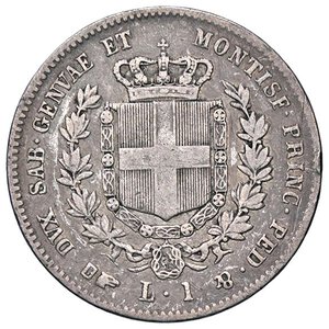 reverse: SAVOIA - Vittorio Emanuele II (1849-1861) - Lira 1850 T Pag. 402; Mont. 74 R AG  Colpetto. meglio di MB