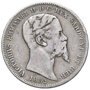 obverse: SAVOIA - Vittorio Emanuele II (1849-1861) - Lira 1853 T Pag. 406; Mont. 78 R AG  Colpetto. meglio di MB