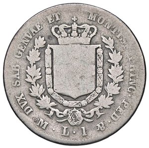 reverse: SAVOIA - Vittorio Emanuele II (1849-1861) - Lira 1859 M Pag. 413; Mont. 87 R AG. qMB