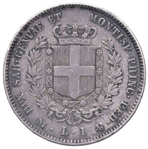 reverse: SAVOIA - Vittorio Emanuele II (1849-1861) - Lira 1860 M Pag. 416; Mont. 90  AG. MB+/qBB