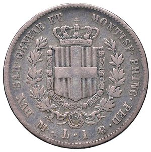 reverse: SAVOIA - Vittorio Emanuele II (1849-1861) - Lira 1860 M Pag. 416; Mont. 90  AG. MB