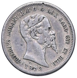 obverse: SAVOIA - Vittorio Emanuele II (1849-1861) - 50 Centesimi 1852 T Pag. 420; Mont. 93 R AG. qBB