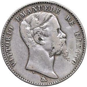 obverse: SAVOIA - Vittorio Emanuele II Re eletto (1859-1861) - 2 Lire 1860 F Pag. 436; Mont. 112 R AG  Restauro al D/. MB/qBB