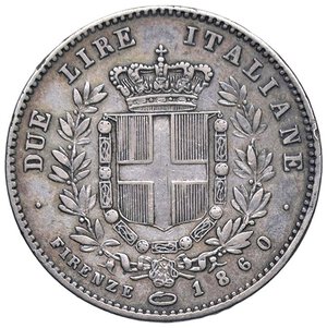 reverse: SAVOIA - Vittorio Emanuele II Re eletto (1859-1861) - 2 Lire 1860 F Pag. 436; Mont. 112 R AG  Restauro al D/. MB/qBB