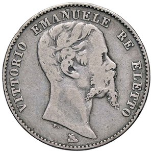 obverse: SAVOIA - Vittorio Emanuele II Re eletto (1859-1861) - 2 Lire 1860 F Pag. 436; Mont. 112 R AG. MB/qBB