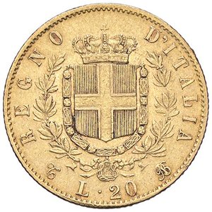 reverse: SAVOIA - Vittorio Emanuele II Re d Italia (1861-1878) - 20 Lire 1865 T Pag. 459; Mont. 135  (AU g. 6,44) Colpetto. BB