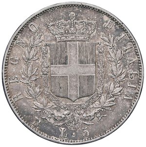 reverse: SAVOIA - Vittorio Emanuele II Re d Italia (1861-1878) - 5 Lire 1870 R Pag. 491; Mont. 173 R AG  Colpetto. BB+