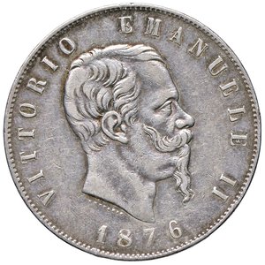 obverse: SAVOIA - Vittorio Emanuele II Re d Italia (1861-1878) - 5 Lire 1874 M Pag. 498; Mont. 182  AG. BB+