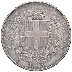 reverse: SAVOIA - Vittorio Emanuele II Re d Italia (1861-1878) - 5 Lire 1874 M Pag. 498; Mont. 182  AG. BB+