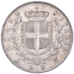 reverse: SAVOIA - Vittorio Emanuele II Re d Italia (1861-1878) - 5 Lire 1875 R Pag. 500; Mont. 186  AG  Graffi. BB+