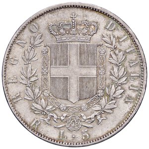 reverse: SAVOIA - Vittorio Emanuele II Re d Italia (1861-1878) - 5 Lire 1878 R Pag. 503; Mont. 191  AG. qSPL/SPL