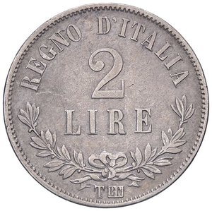 reverse: SAVOIA - Vittorio Emanuele II Re d Italia (1861-1878) - 2 Lire 1863 T Valore Pag. 509; Mont. 197 R AG. bel BB