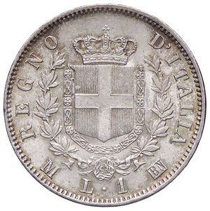 reverse: SAVOIA - Vittorio Emanuele II Re d Italia (1861-1878) - Lira 1863 M Stemma Pag. 514; Mont. 204  AG. SPL+/qFDC