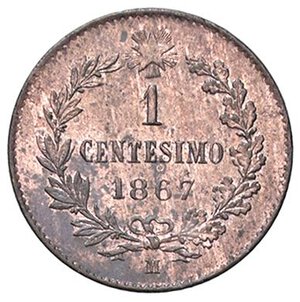 reverse: SAVOIA - Vittorio Emanuele II Re d Italia (1861-1878) - Centesimo 1867 M Pag. 565; Mont. 264  CU. FDC