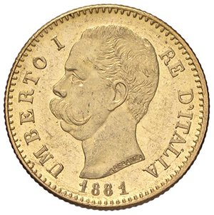 obverse: SAVOIA - Umberto I (1878-1900) - 20 Lire 1881 Pag. 577; Mont. 14  (AU g. 6,45). qFDC