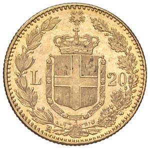 reverse: SAVOIA - Umberto I (1878-1900) - 20 Lire 1882 Pag. 578; Mont. 16  (AU g. 6,45). qFDC