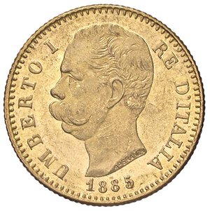 obverse: SAVOIA - Umberto I (1878-1900) - 20 Lire 1885 Pag. 581; Mont. 21  (AU g. 6,45). qFDC