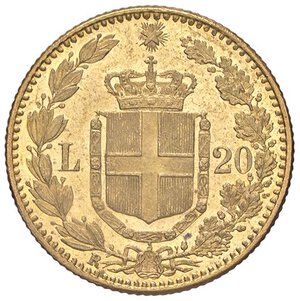 reverse: SAVOIA - Umberto I (1878-1900) - 20 Lire 1885 Pag. 581; Mont. 21  (AU g. 6,45). qFDC