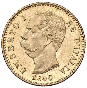 obverse: SAVOIA - Umberto I (1878-1900) - 20 Lire 1890 Pag. 585; Mont. 25  (AU g. 6,45). qFDC