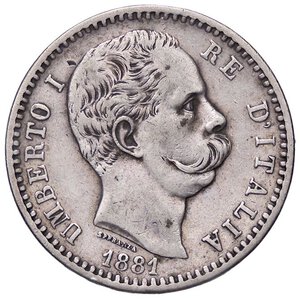 obverse: SAVOIA - Umberto I (1878-1900) - 2 Lire 1881 Pag. 591; Mont. 35  AG. qBB