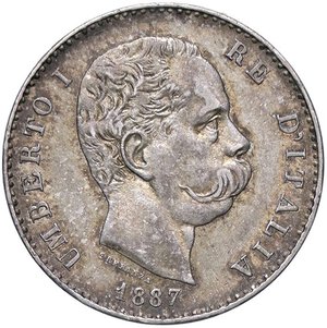 obverse: SAVOIA - Umberto I (1878-1900) - Lira 1887 Pag. 604; Mont. 49  AG  Patinata. SPL/SPL+