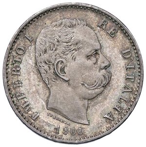 obverse: SAVOIA - Umberto I (1878-1900) - Lira 1900 Pag. 607; Mont. 54  AG  Segnetti al D/ - Delicata patina su fondi brillanti. qFDC/FDC