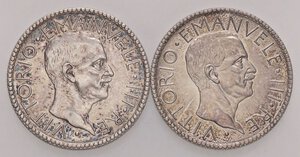 obverse: SAVOIA - Vittorio Emanuele III (1900-1943) - 20 Lire 1927 e 1928 A VI Littore Pag. 672 e 673; Mont. 65 e 67 R AG  Qualche segnetto. BB÷SPL