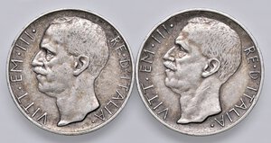 obverse: SAVOIA - Vittorio Emanuele III (1900-1943) - 10 Lire 1927 * e ** Biga   AG. med. BB