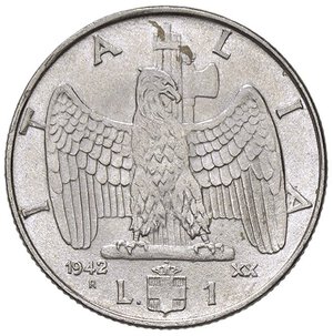 reverse: SAVOIA - Vittorio Emanuele III (1900-1943) - Lira 1942 XX Impero Mont. 231; Pag. 796  Ac Asse ruotato di 240° circa. qFDC