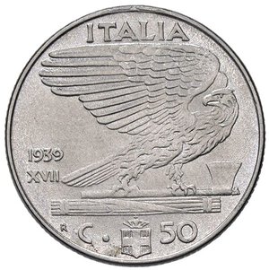 reverse: SAVOIA - Vittorio Emanuele III (1900-1943) - 50 Centesimi 1939 XVII Impero Mont. 265  Ac Magnetica. qFDC