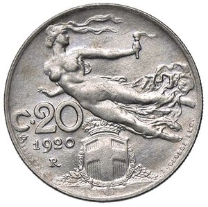 reverse: SAVOIA - Vittorio Emanuele III (1900-1943) - 20 Centesimi 1920 Pag. 837; Mont. 284  NI. qFDC