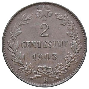 reverse: SAVOIA - Vittorio Emanuele III (1900-1943) - 2 Centesimi 1903 Valore Pag. 926; Mont. 398  CU. bello SPL