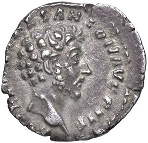 obverse: ROMANE IMPERIALI - Marco Aurelio (161-180) - Denario   (AG g. 2,71). BB+