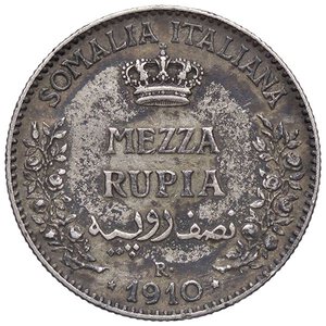 reverse: SAVOIA - Somalia  - Mezza Rupia 1910 Pag. 966; Mont. 449 R AG. BB+/qSPL