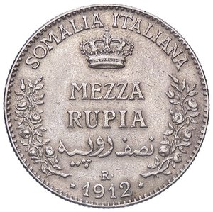 reverse: SAVOIA - Somalia  - Mezza Rupia 1912 Pag. 967; Mont. 450 R AG. BB+