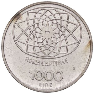 reverse: REPUBBLICA ITALIANA - Repubblica Italiana (monetazione in lire) (1946-2001) - 1.000 Lire 1970 - Roma Capitale Mont. 6  AG. FDC