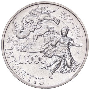 reverse: REPUBBLICA ITALIANA - Repubblica Italiana (monetazione in lire) (1946-2001) - 1.000 Lire 1994 - Tintoretto Mont. 1  AG. FDC